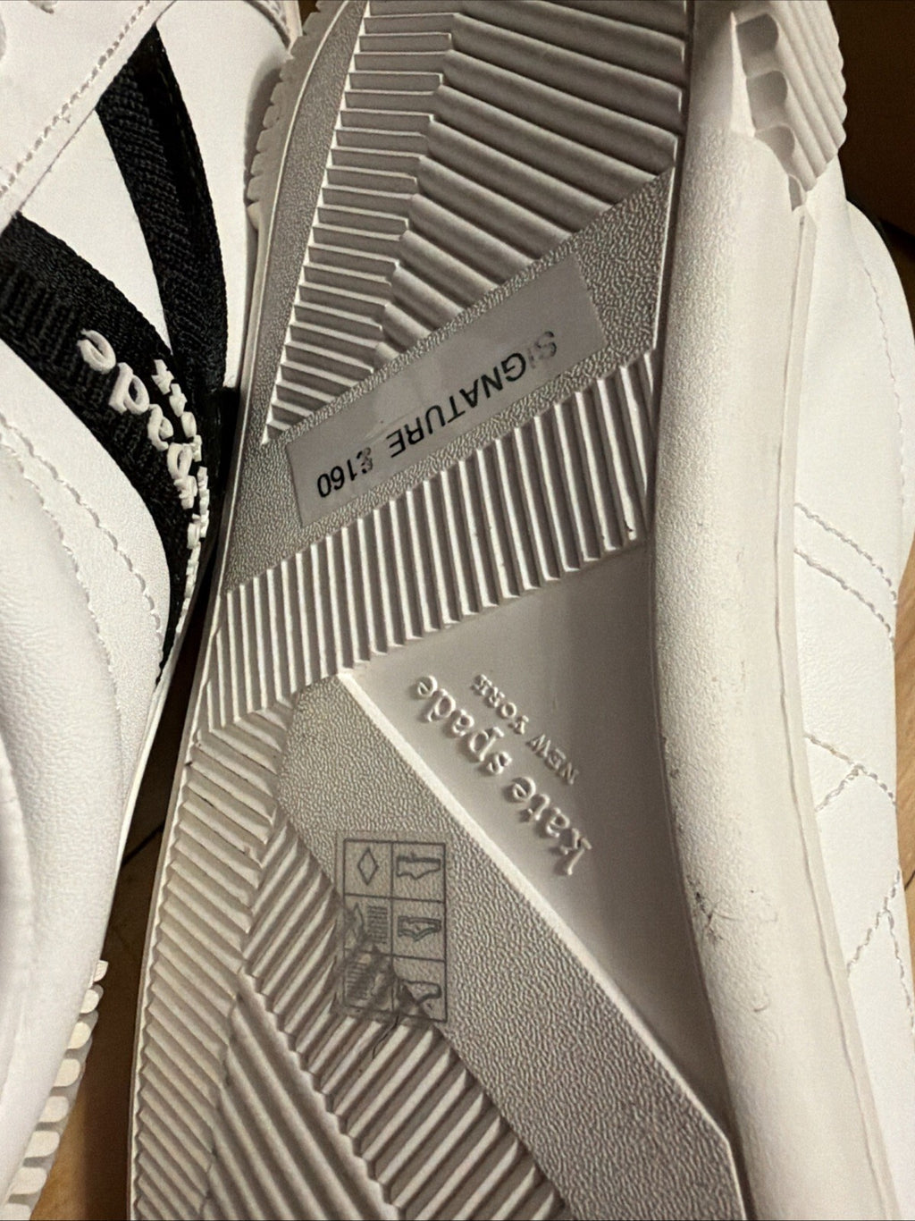 Kate Spade K As In Kate Court Nappa  Leather White Black Uk 4 Trainers BN £160