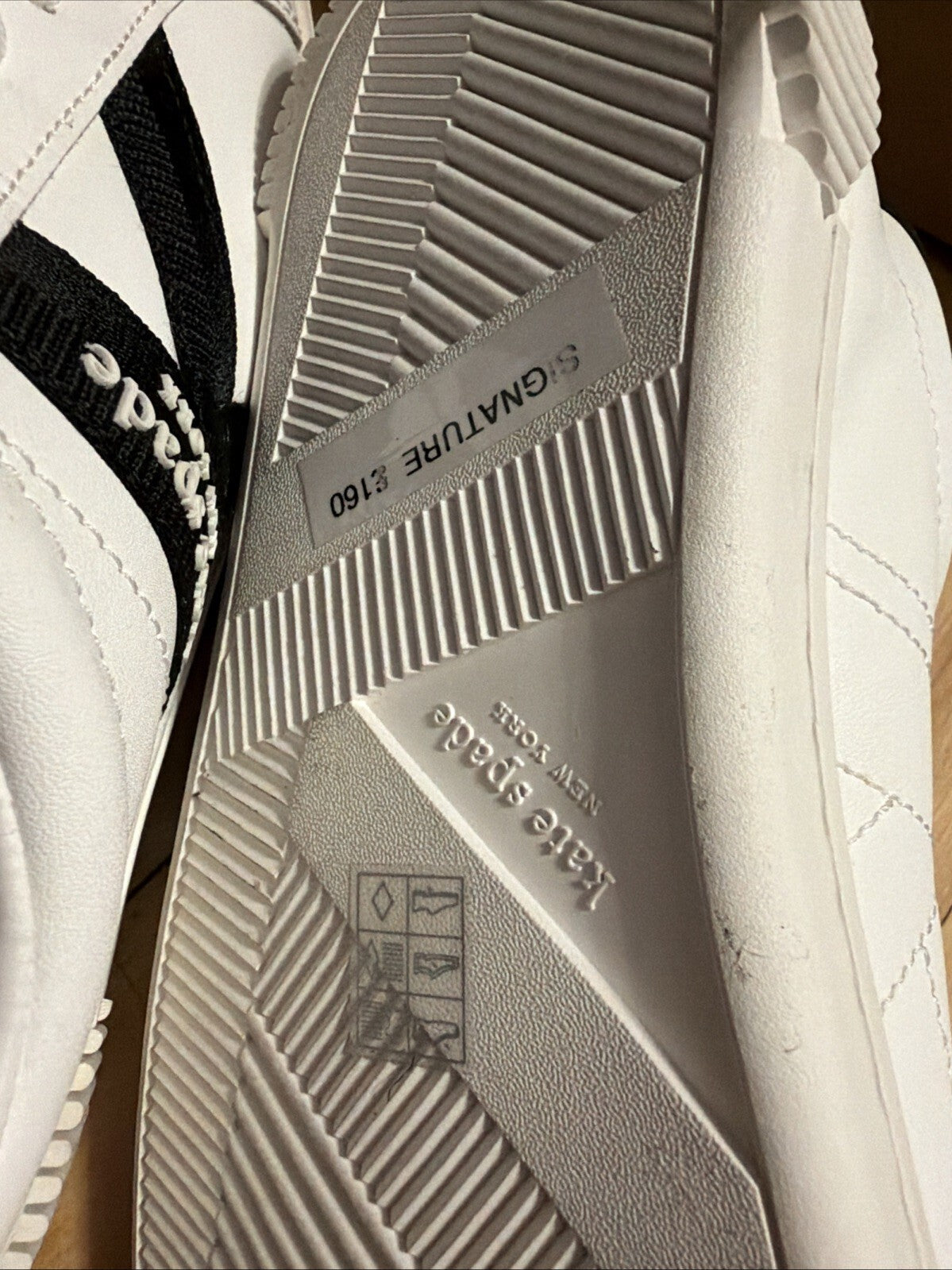 Kate Spade K As In Kate Court Nappa  Leather White Black Uk 4 Trainers BN £160