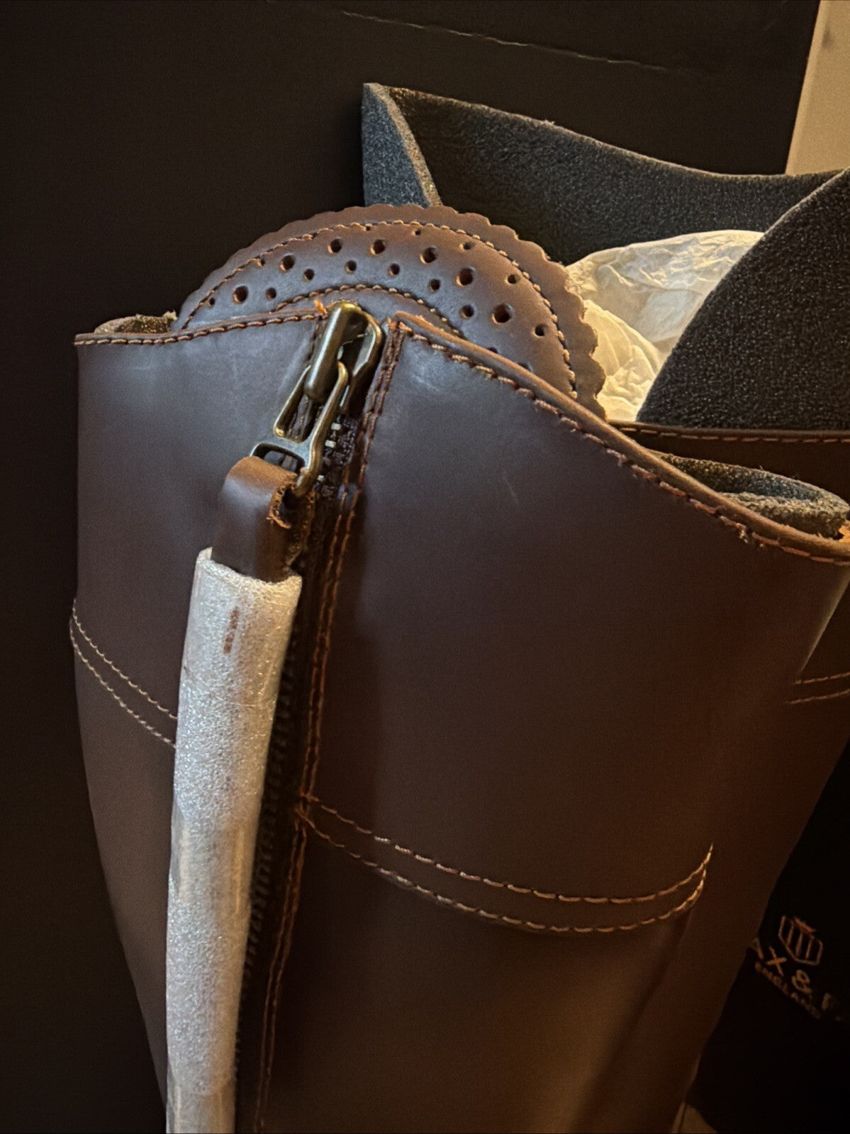 Fairfax & Favor Explorer Boots Mahogany Leather Sporting Fit Waterproof Uk 4 BN