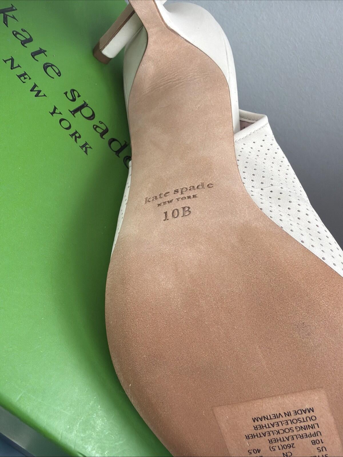 kate spade Veronica High Slingback Heels Pumps Uk 7.5 Parchment Ivory BNIB £250