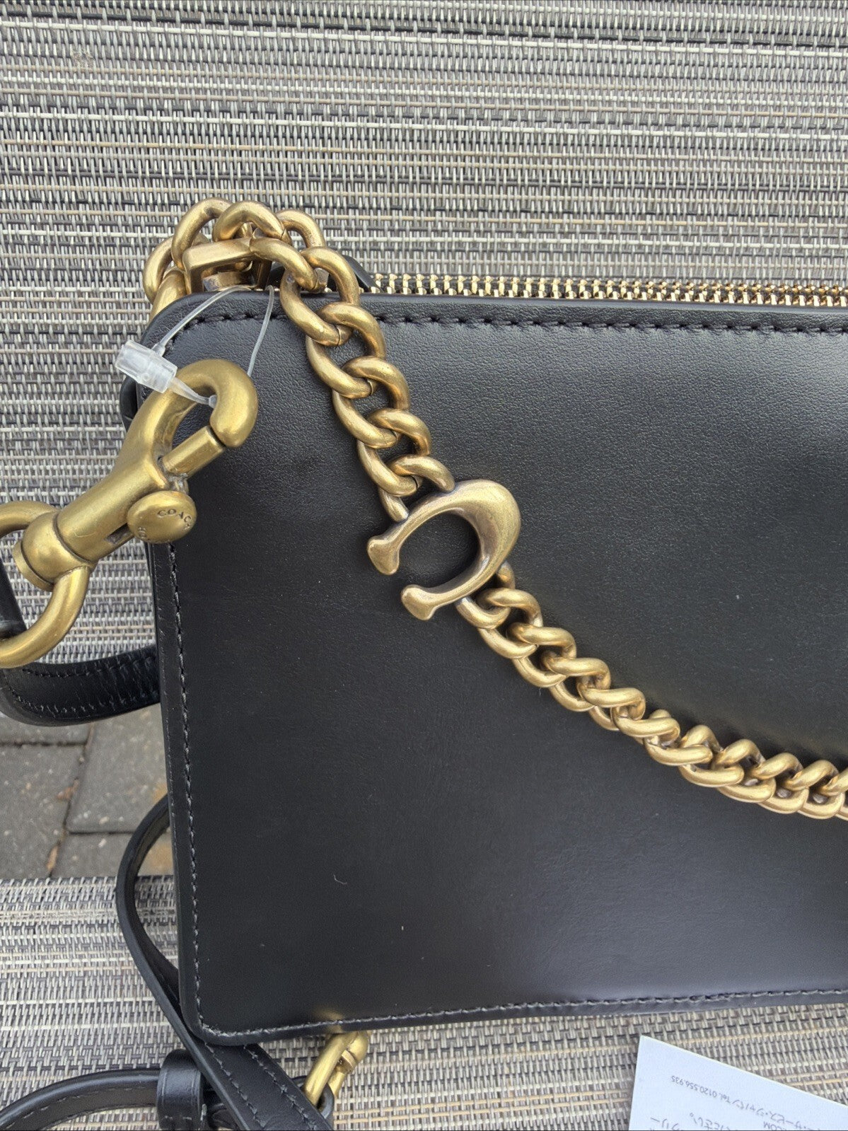 Coach Refined Calf Leather Chain Crossbody Bag  Black - Style No 78801 New