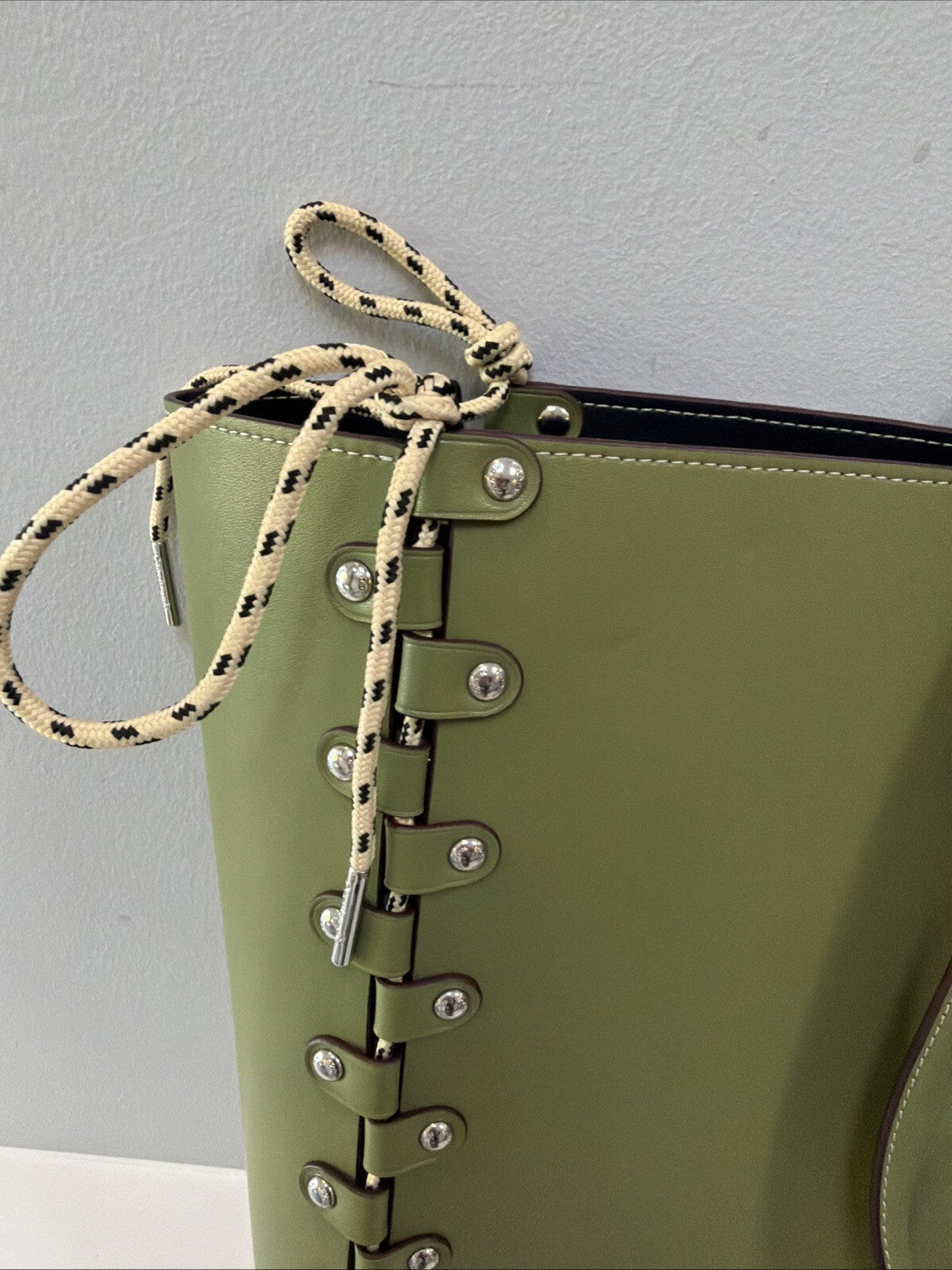 Coach CO667 Re Laceable Tote Olive Green Coachtopia Leather Pouch Medium Bag BN