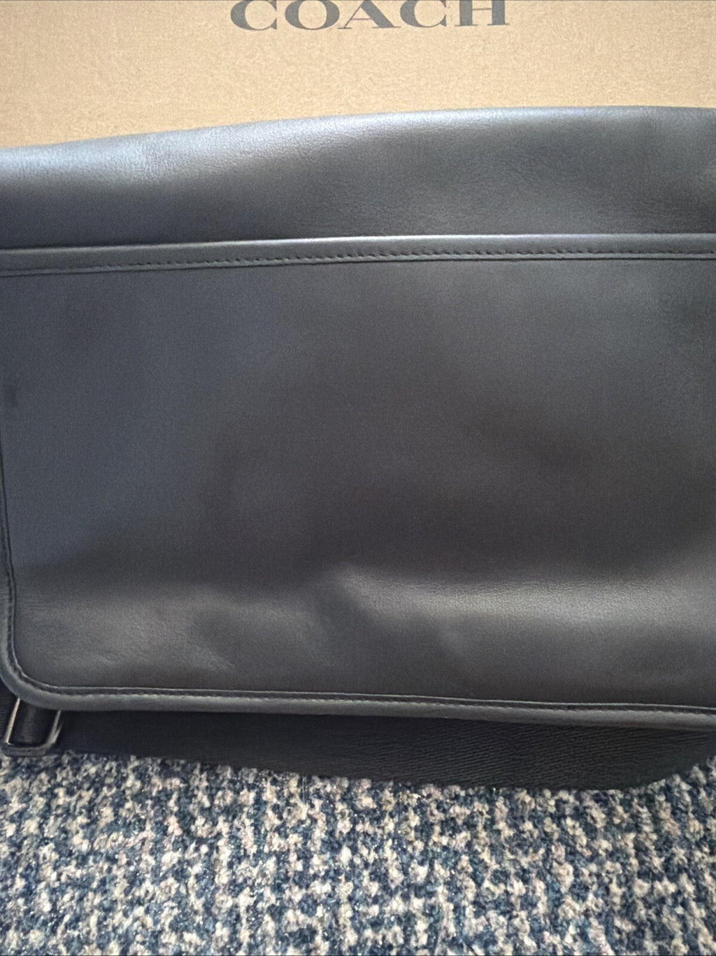 Coach Men's League Smooth Leather Messenger Bag - Black BNWT New