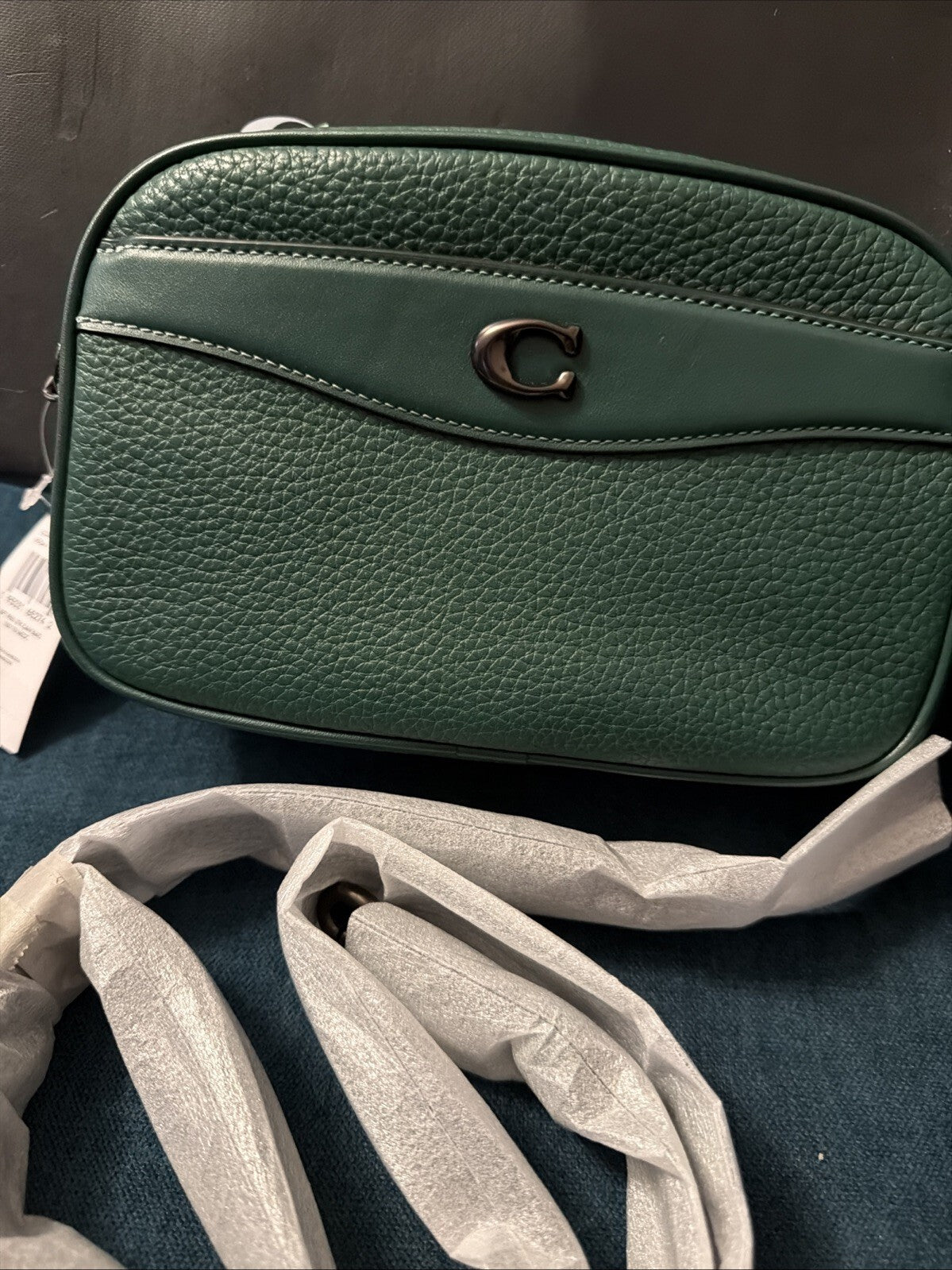 COACH Leather Camera Bag Shoulder Bag CC386 Dark Pine Green BNWT