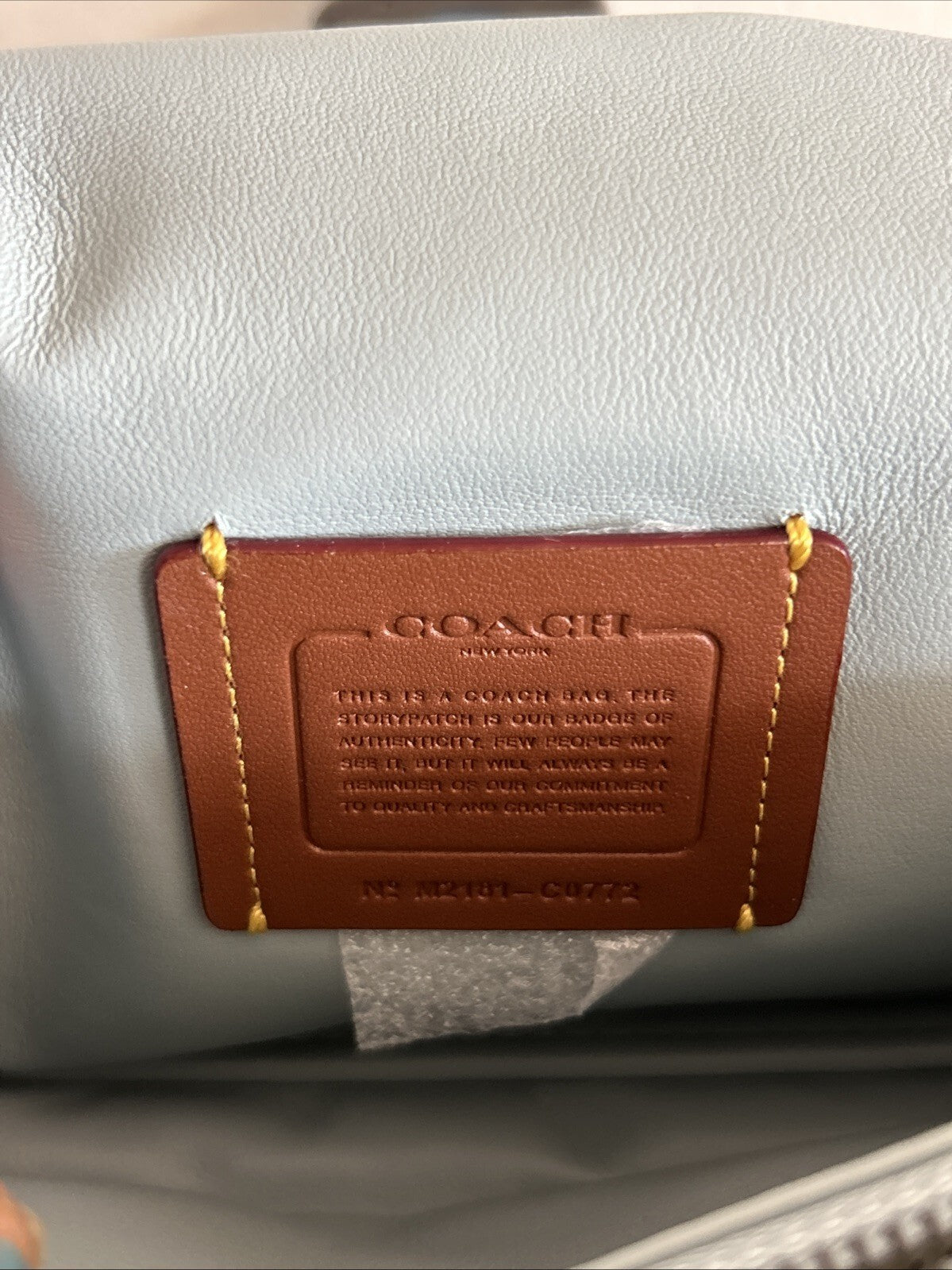 402 Coach Pillow Tabby 26 BNWT in Aqua