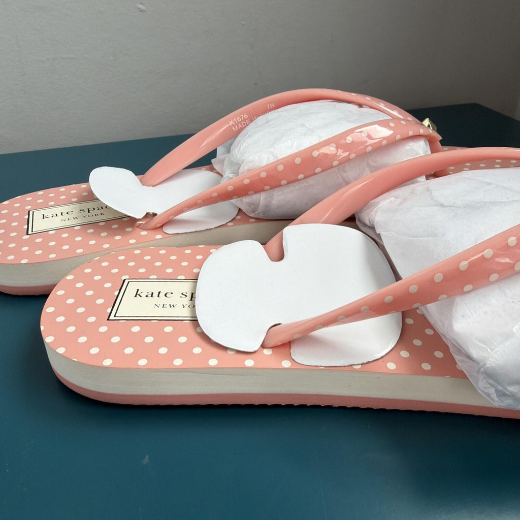 Kate Spade Fiji pale pink Flip Flops Polka Dot  Size 4.5 UK BN