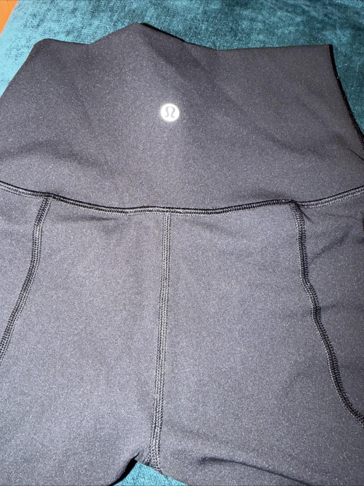 Lululemon Wunder Under Crop Leggings II Roll Down Scallop Luxtreme 24” Black Uk8