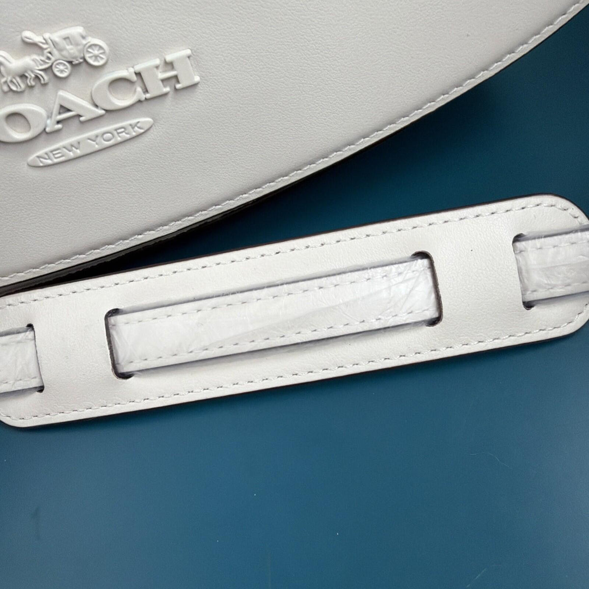 339 Coach Andrea shoulder Clutch bag Chalk Silver BNWT - Some Damage
