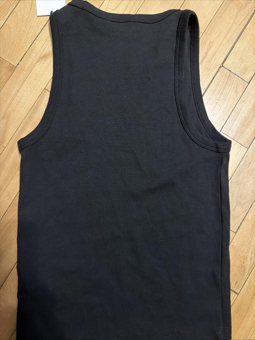 Coach Tank Top Black Ribbed Embroidered Script Logo Sleeveless Medium BNWT
