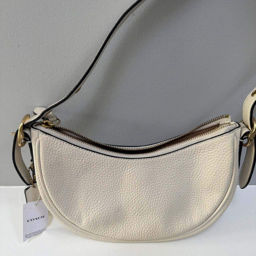 Coach Chalk White LUNA Pebble Leather Shoulder Bag BNWT 90s Style