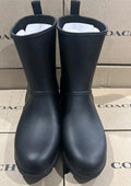 Coach Ryder Rubber Black Short Wellies Boots UK 8 BNIB Rrp £150