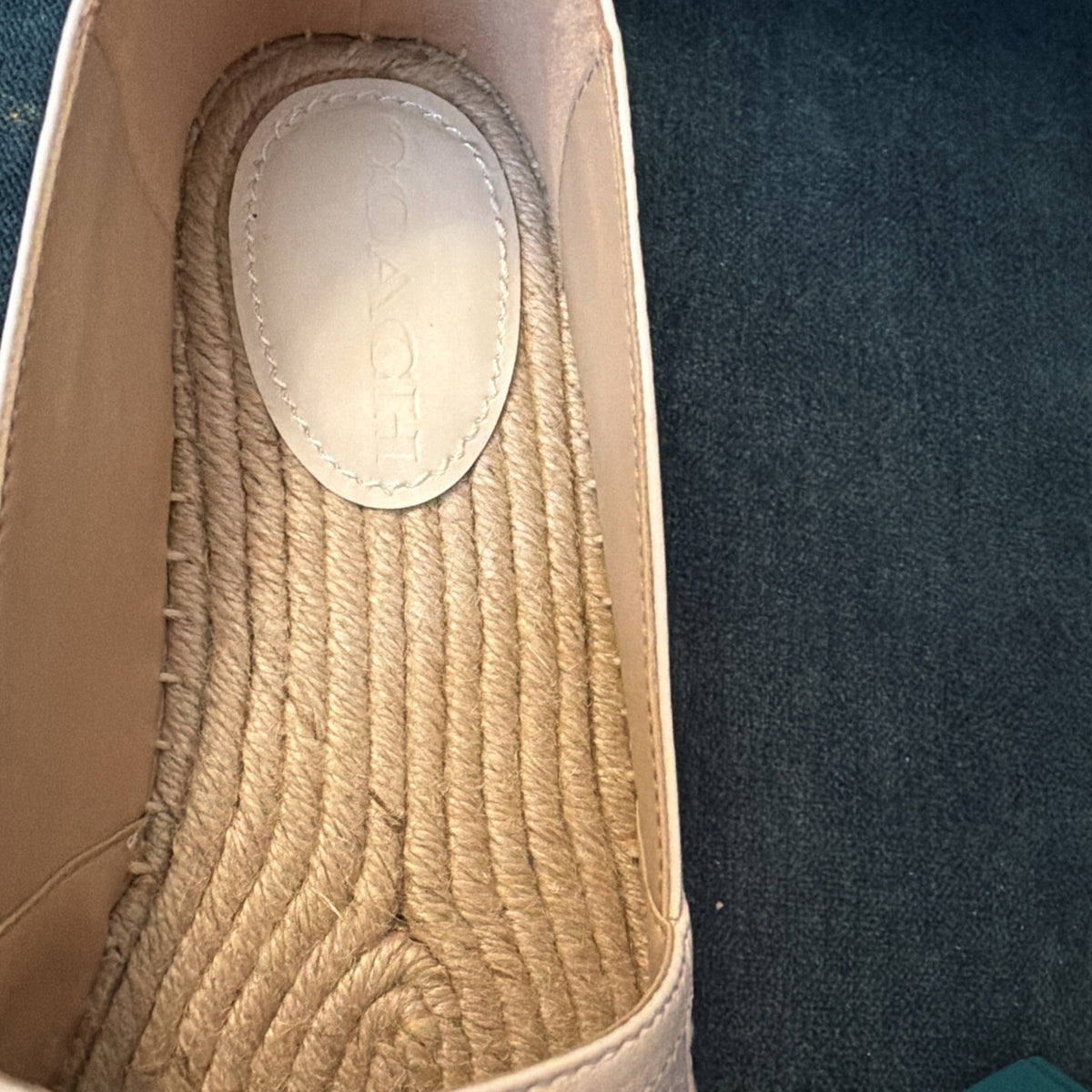 Coach Chalk Collins Coated Canvas Espadrille Flats Uk 6 BNIB White Beige