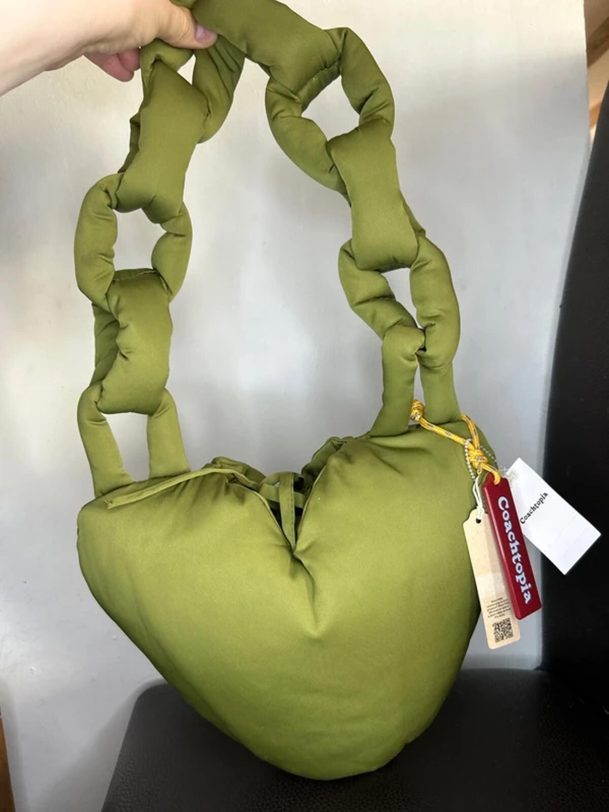 Coachtopia Loop Puffy Heart Bag Olive Green BNWT