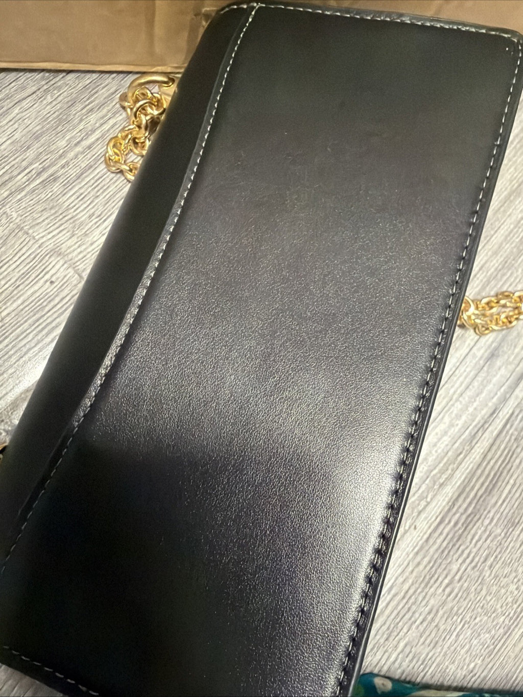 Coach Eliza Flap Crossbody Bag Black Gold New