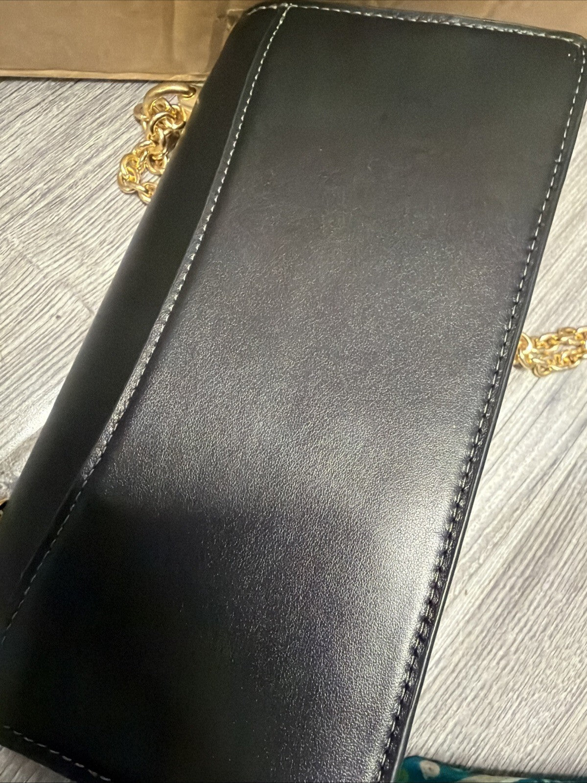 Coach Eliza Flap Crossbody Bag Black Gold New