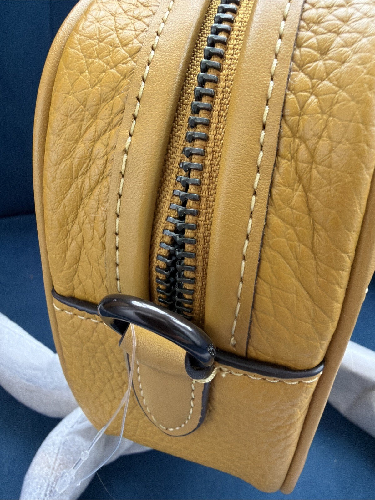 COACH Leather Camera Bag Shoulder Bag CC386 Flax / Mustard Yellow  BN