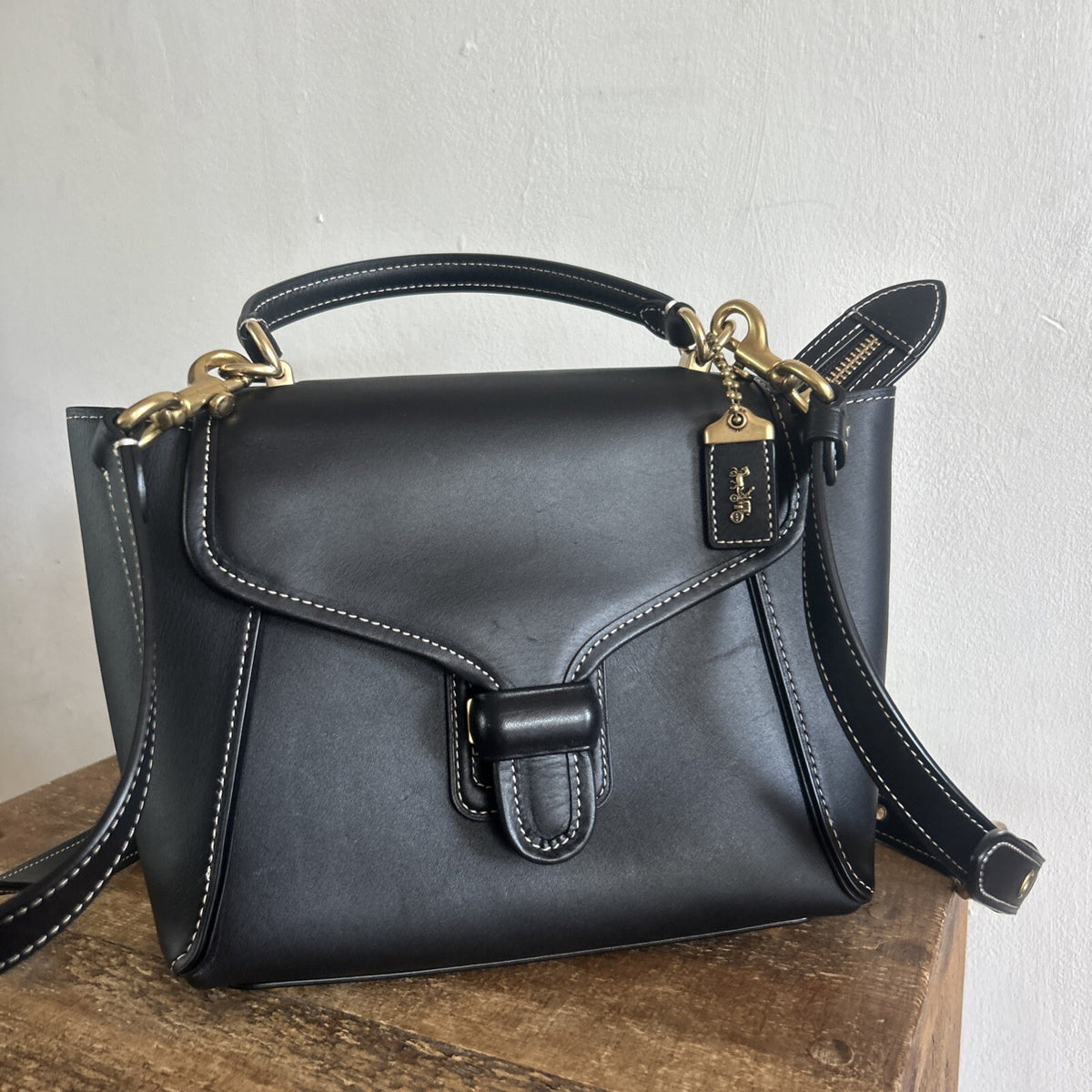 412 Coach Courier Carryall Bag In Black Leather, Style 88348 BNWOT