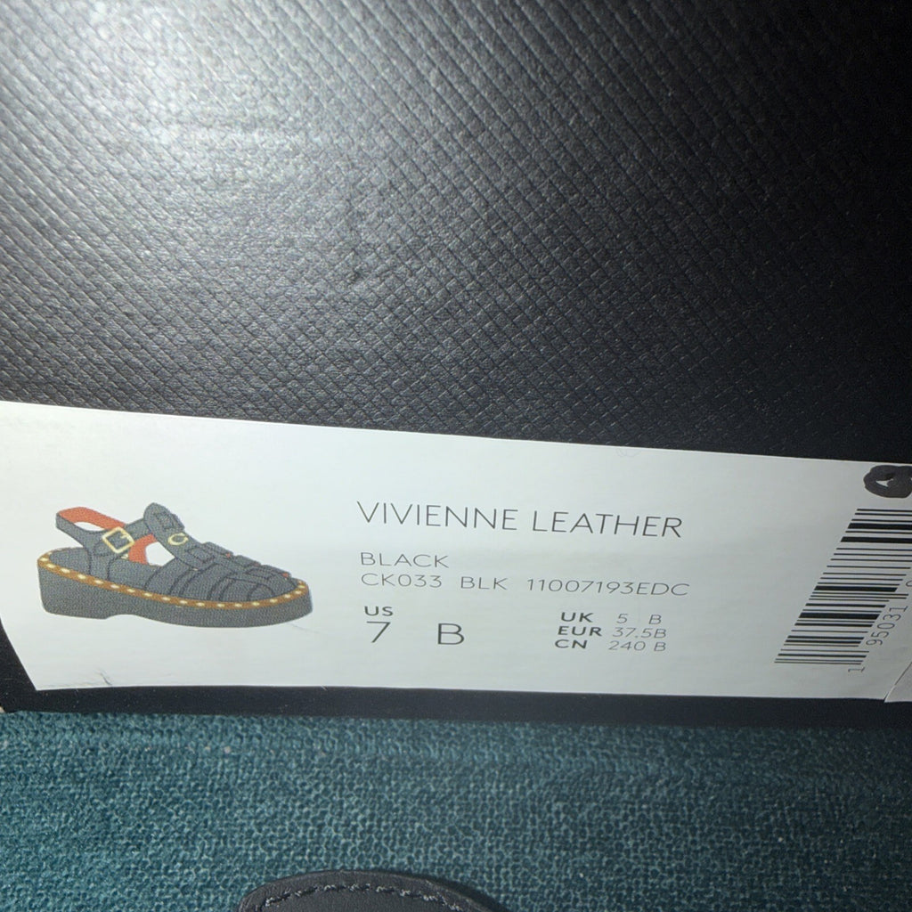 Coach Vivienne Black Leather Chunky Sandals Uk 5 USA 7 BNIB