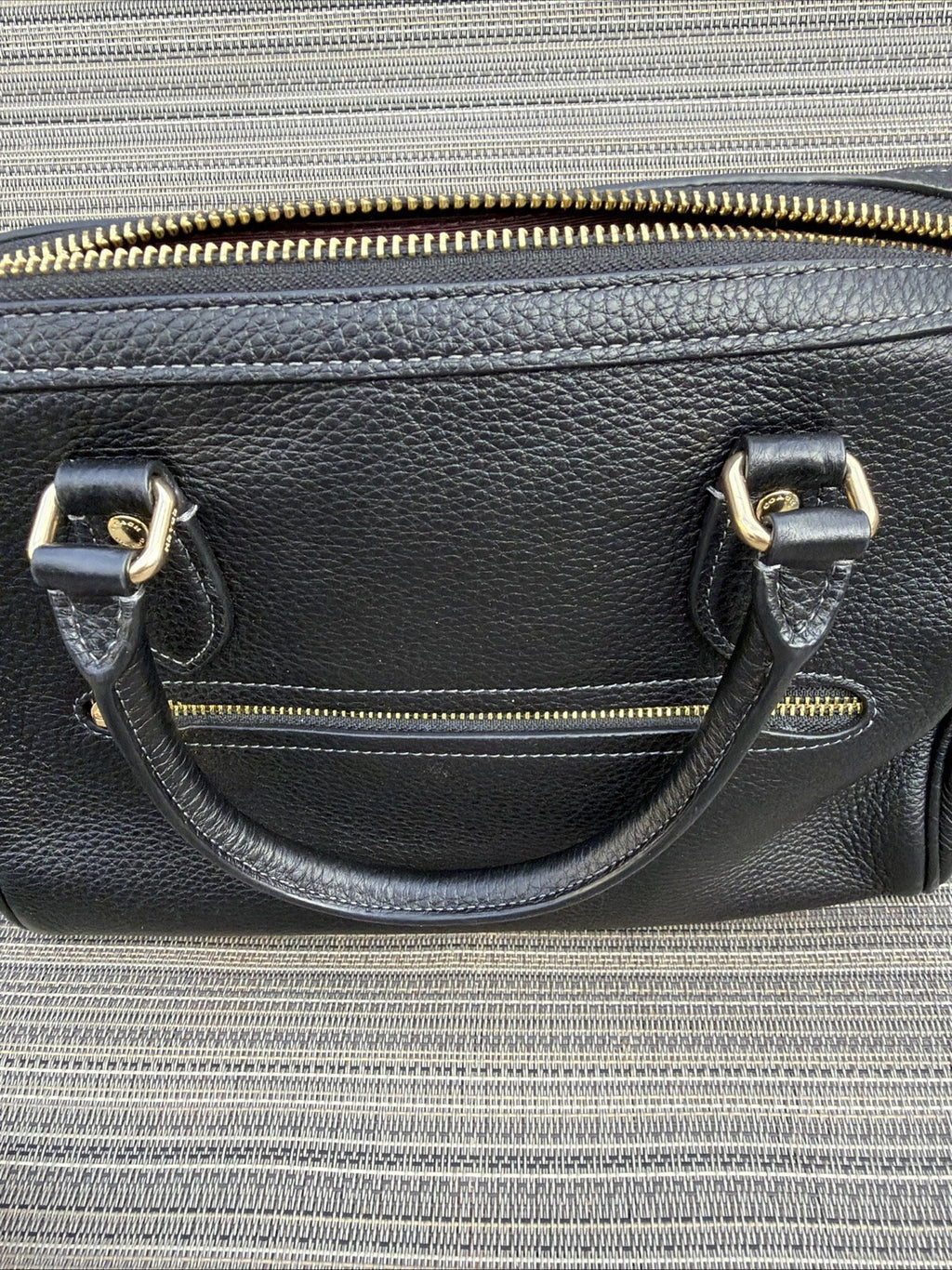 Coach Rowan Satchel in Refined Pebbled Leather Black BN