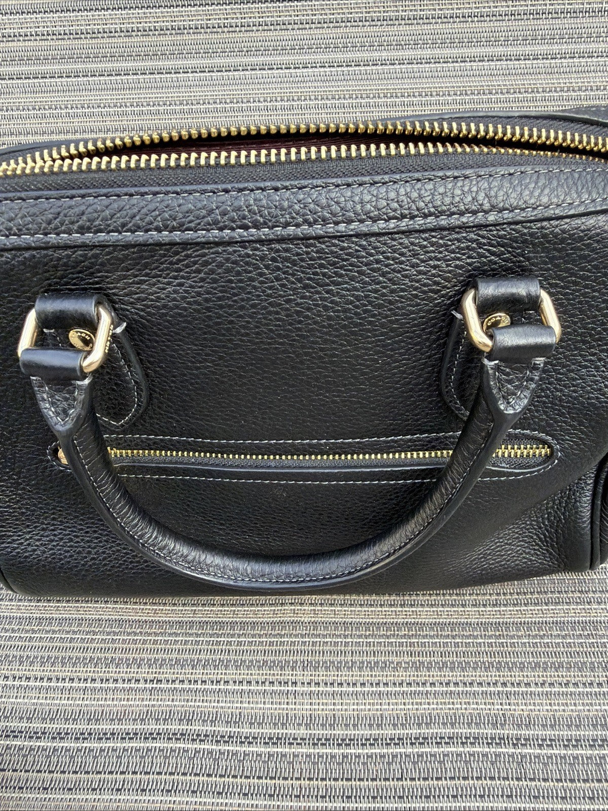 Coach Rowan Satchel in Refined Pebbled Leather Black BN