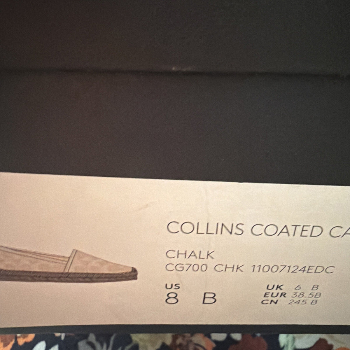 Coach Chalk Collins Coated Canvas Espadrille Flats Uk 6 BNIB White Beige