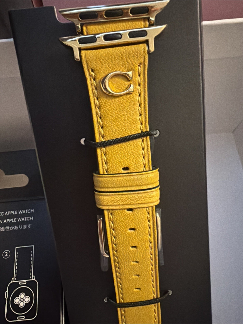 Coach Apple Watch Band Women's Smartwatch Mustard Leather Strap 38/40mm BNIB