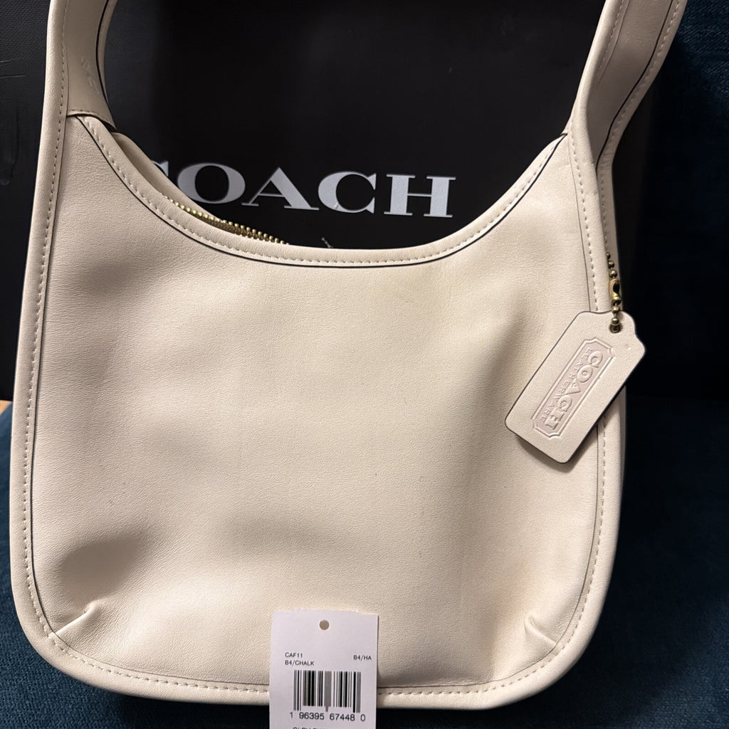 Coach New York Limited Re-Edition 1997 Curve Zip Bag Chalk White Leather BNWT