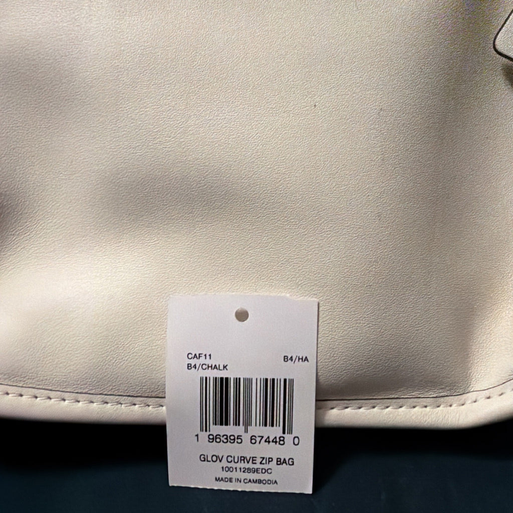 Coach New York Limited Re-Edition 1997 Curve Zip Bag Chalk White Leather BNWT