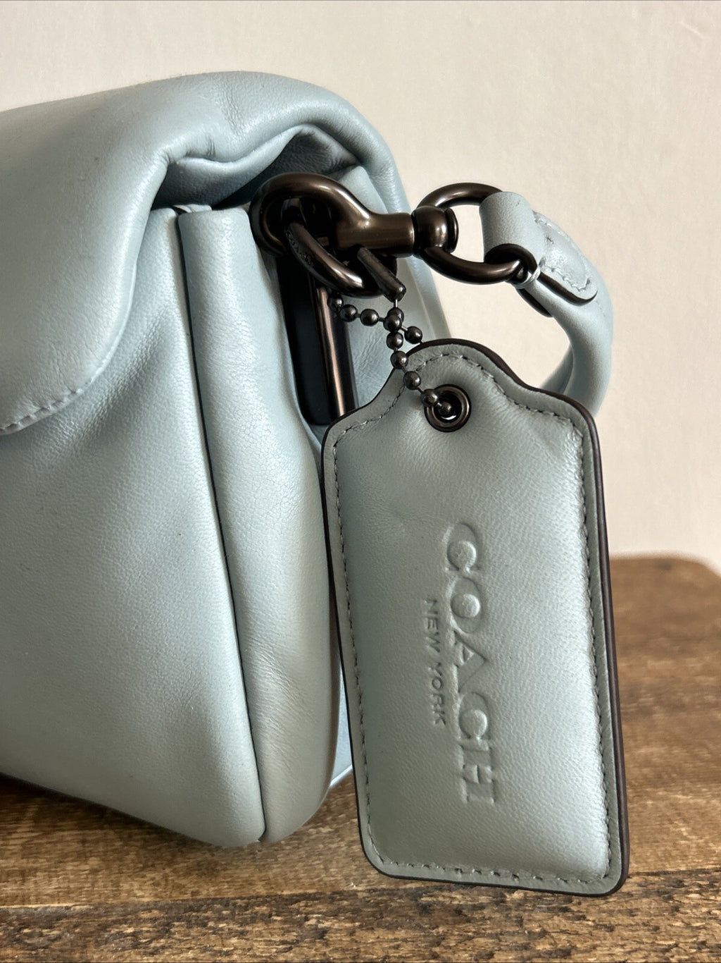 402 Coach Pillow Tabby 26 BNWT in Aqua