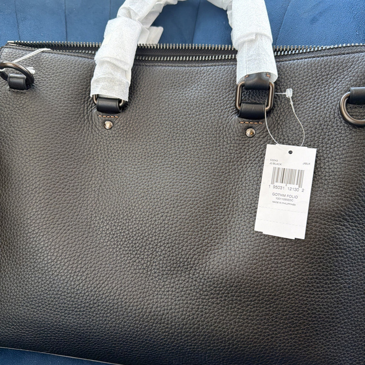 Coach Gotham Soft Polished Pebble Leather Folio Bag (C0243) Black BNWT £495