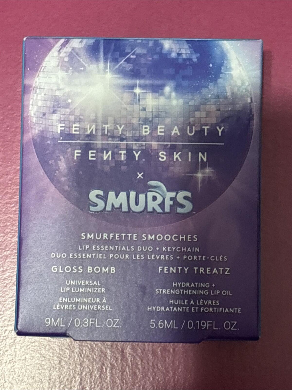 Fenty x Smurfs SMURFETTE SMOOCHES Gloss Bomb, Treatz Lip Oil, & Keychain Holder