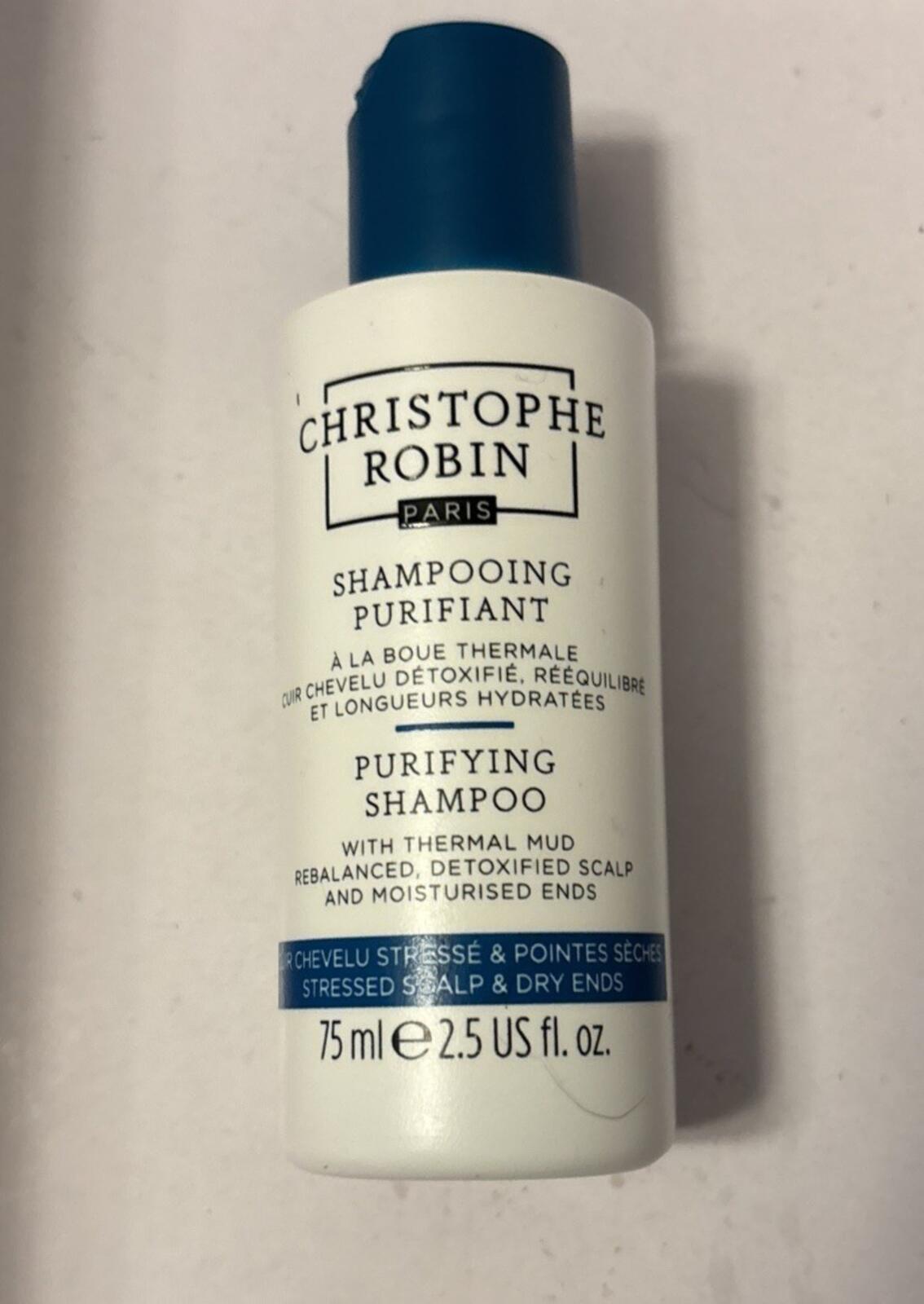 CHRISTOPHE ROBIN Purifying SHAMPOO Thermal Mud 2.5oz 75mL Travel New