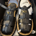 Coach Vivienne Black Leather Chunky Sandals Uk 5 USA 7 BNIB