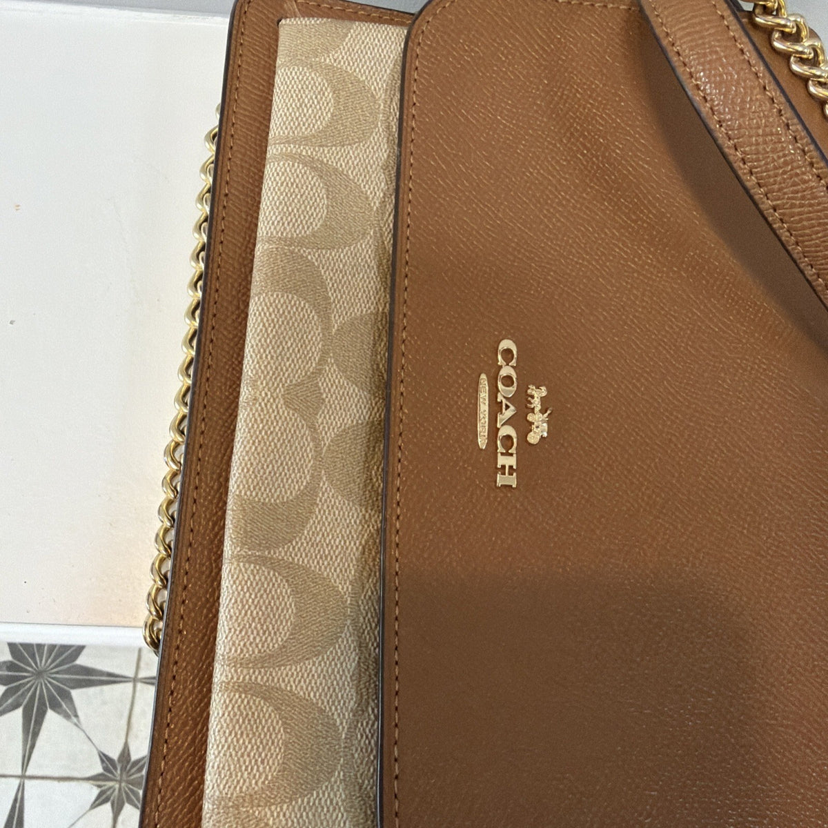 COACH Klare Crossbody Bag In Signature Canvas & Cross Grained Leather BN