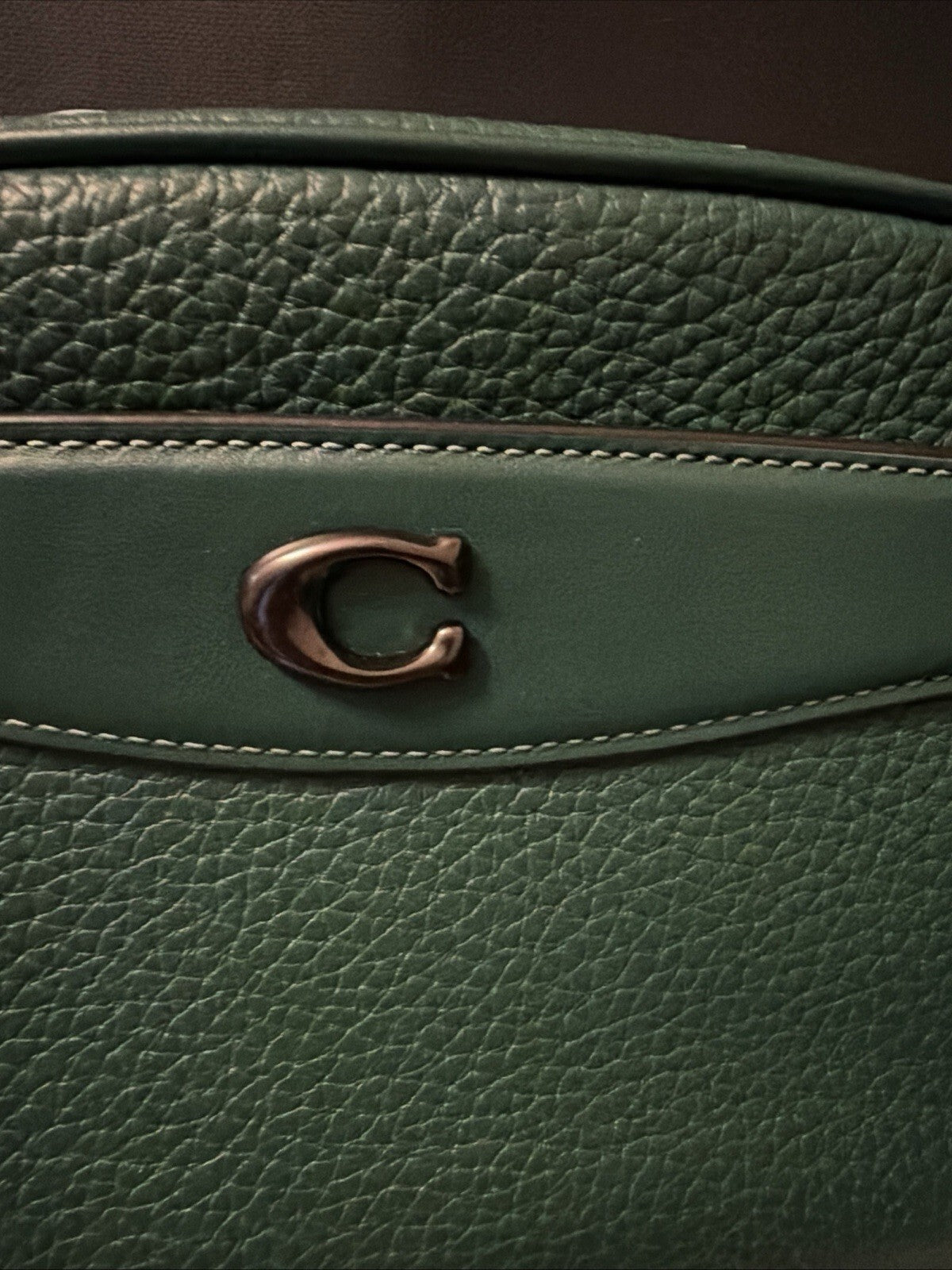 COACH Leather Camera Bag Shoulder Bag CC386 Dark Pine Green BNWT