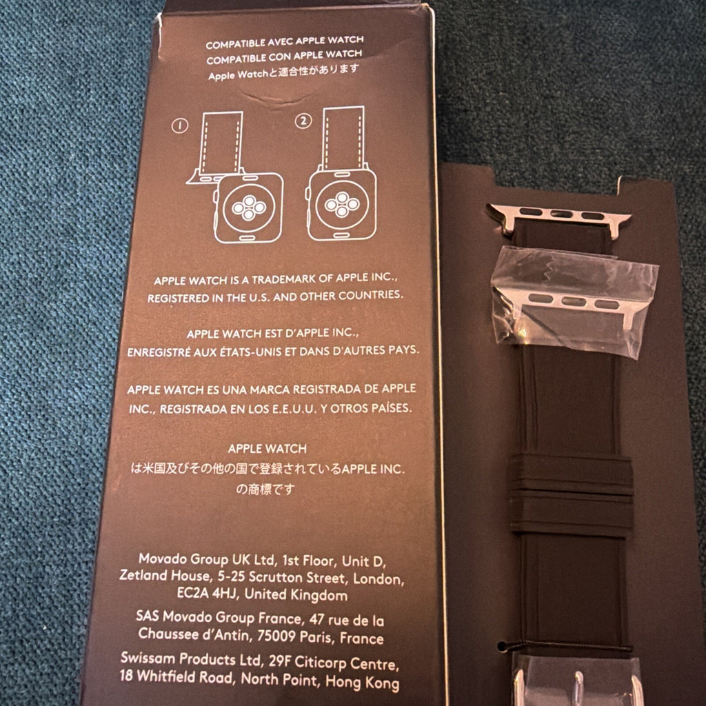 Coach Black Rubber Apple Watch Strap Band 42mm/44mm BNIB