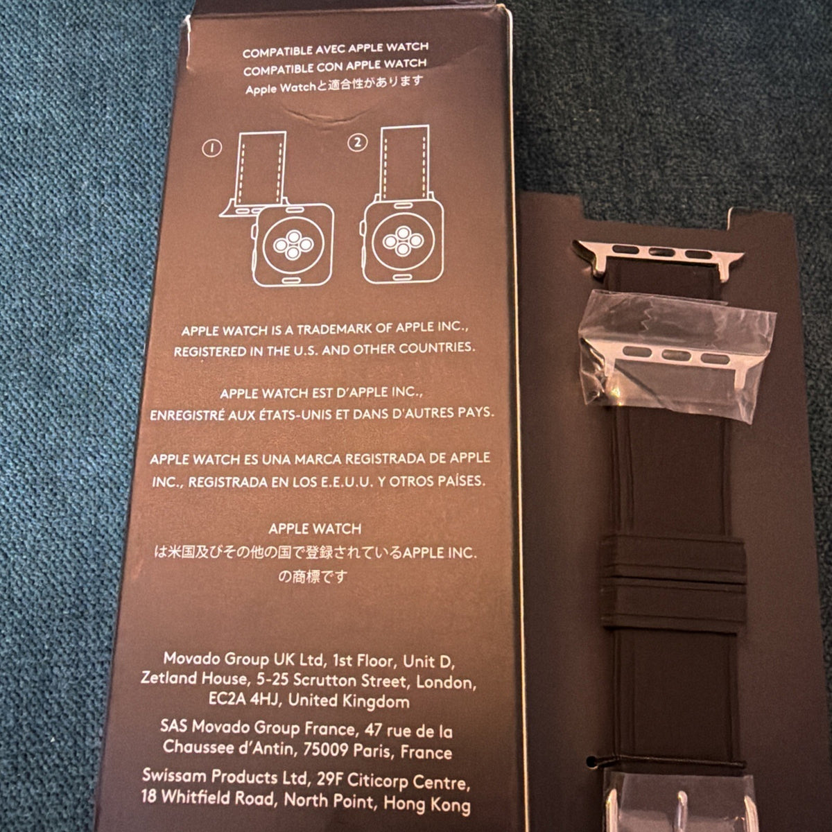 Coach Black Rubber Apple Watch Strap Band 42mm/44mm BNIB