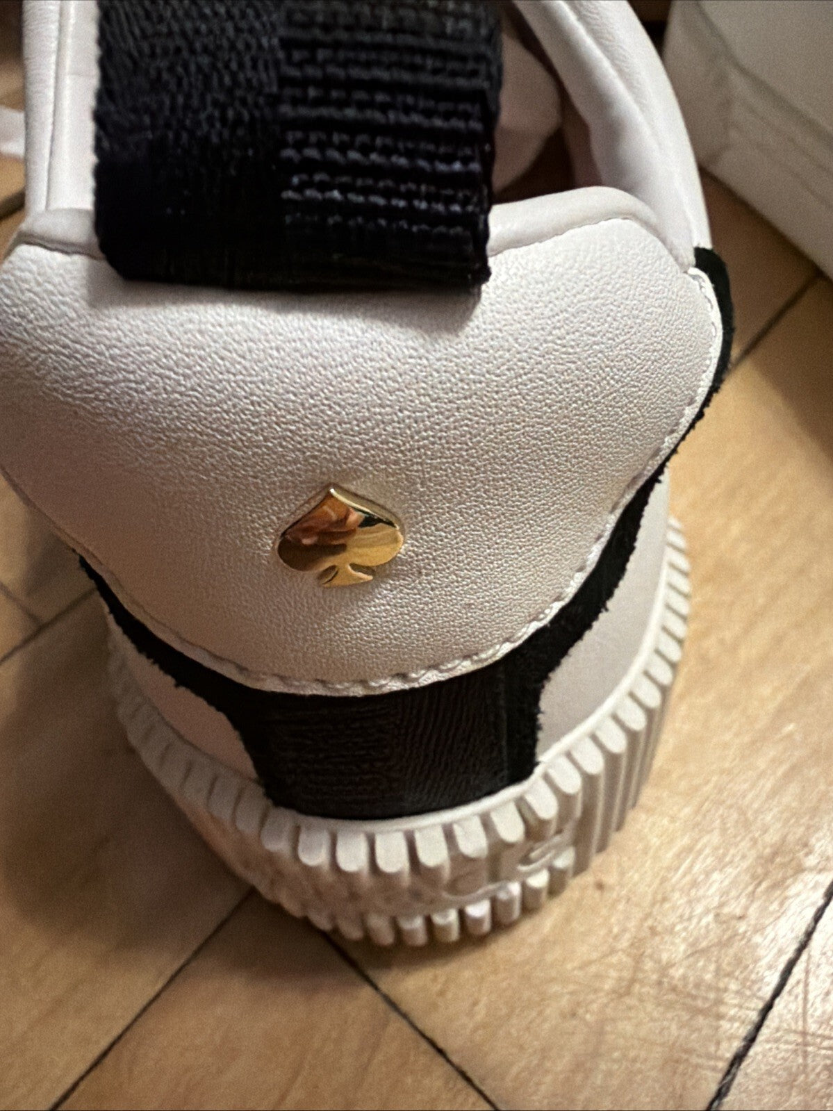 Kate Spade K As In Kate Court Nappa  Leather White Black Uk 4 Trainers BN £160