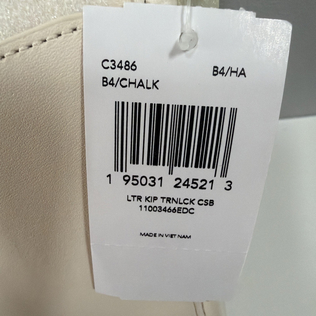 Coach Kip Turnlock Crossbody Bag C3486 Chalk Ivory Leather Brass Top Handle BNWT