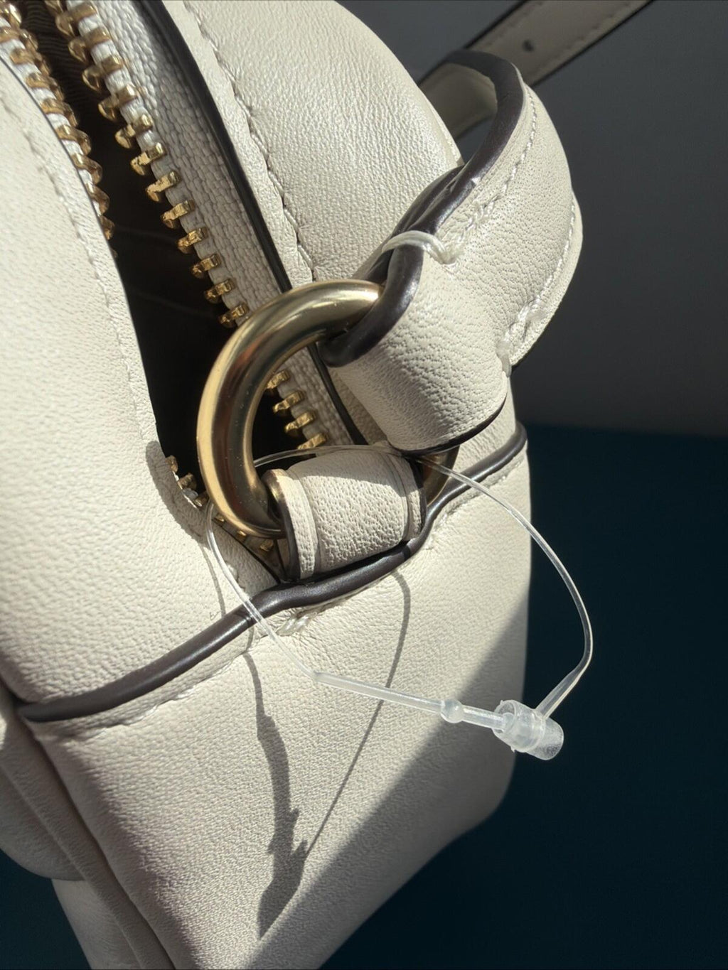 350 Coach Mini Jamie Chalk Quilted Leather Camera Shoulder Crossbody Bag BN £375