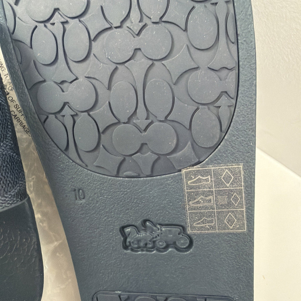 Coach Blue Denim Signature Monogram Sandals Slides Size Men 9.5 Women Unisex BN