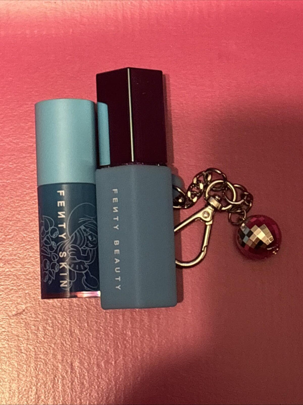 Fenty x Smurfs SMURFETTE SMOOCHES Gloss Bomb, Treatz Lip Oil, & Keychain Holder