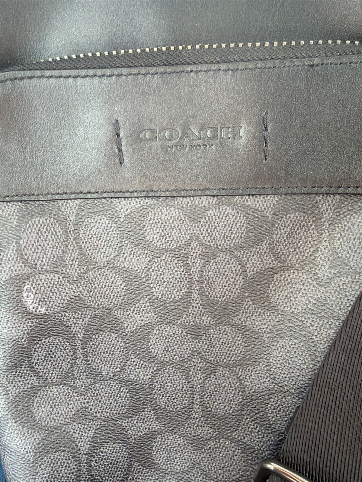 Coach Gotham Sling Back Pack 13 CC091 Black Signature Canvas Leather Bag BN