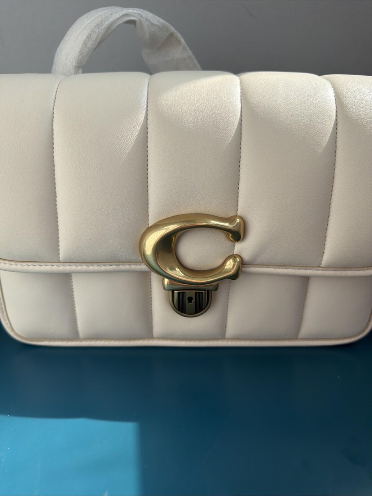 351 Coach Chalk Ivory Quilted Nappa Leather Studio Shoulder Bag C7725 BNIB