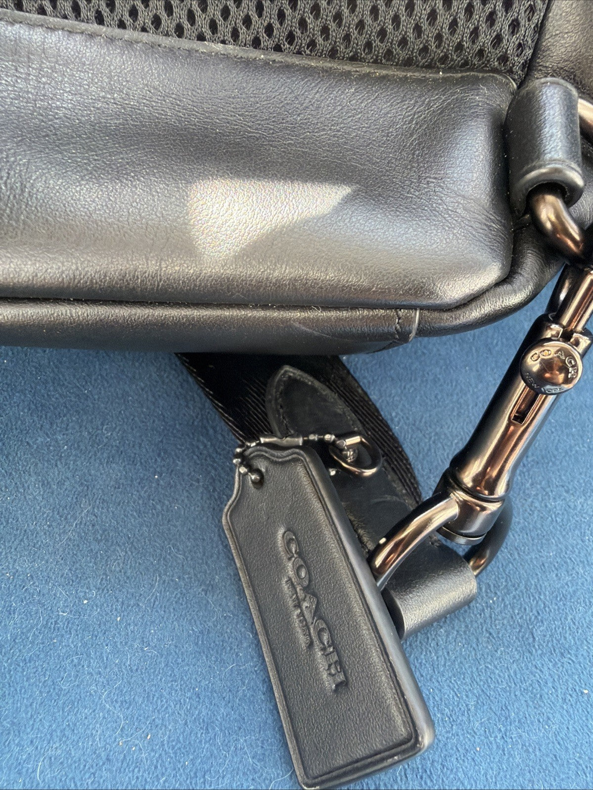 Coach Gotham Sling Back Pack 13 CC091 Black Signature Canvas Leather Bag BN