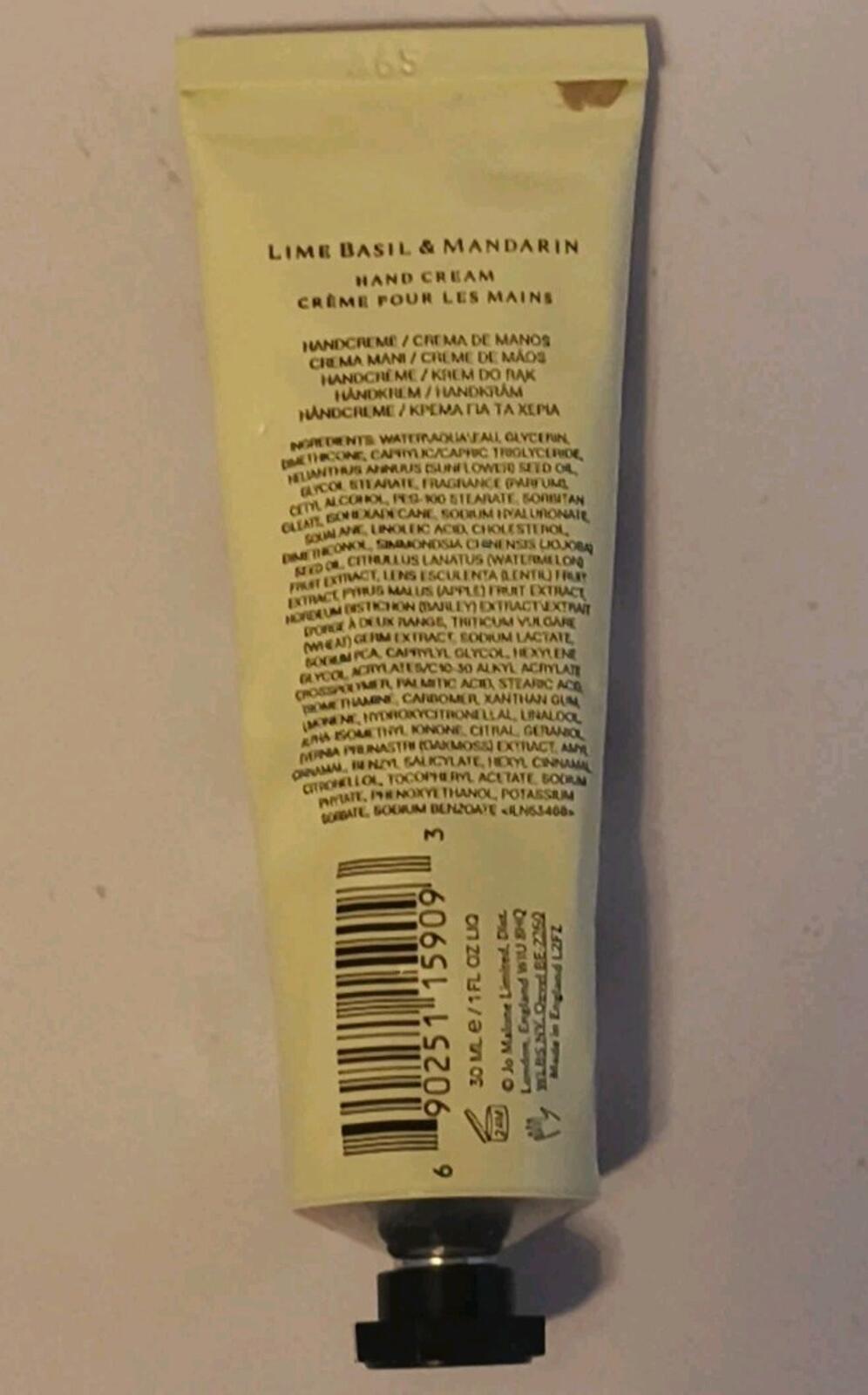 Jo Malone London Lime Basil & Mandarin Hand Cream 30ml - Luxury Moisturizing