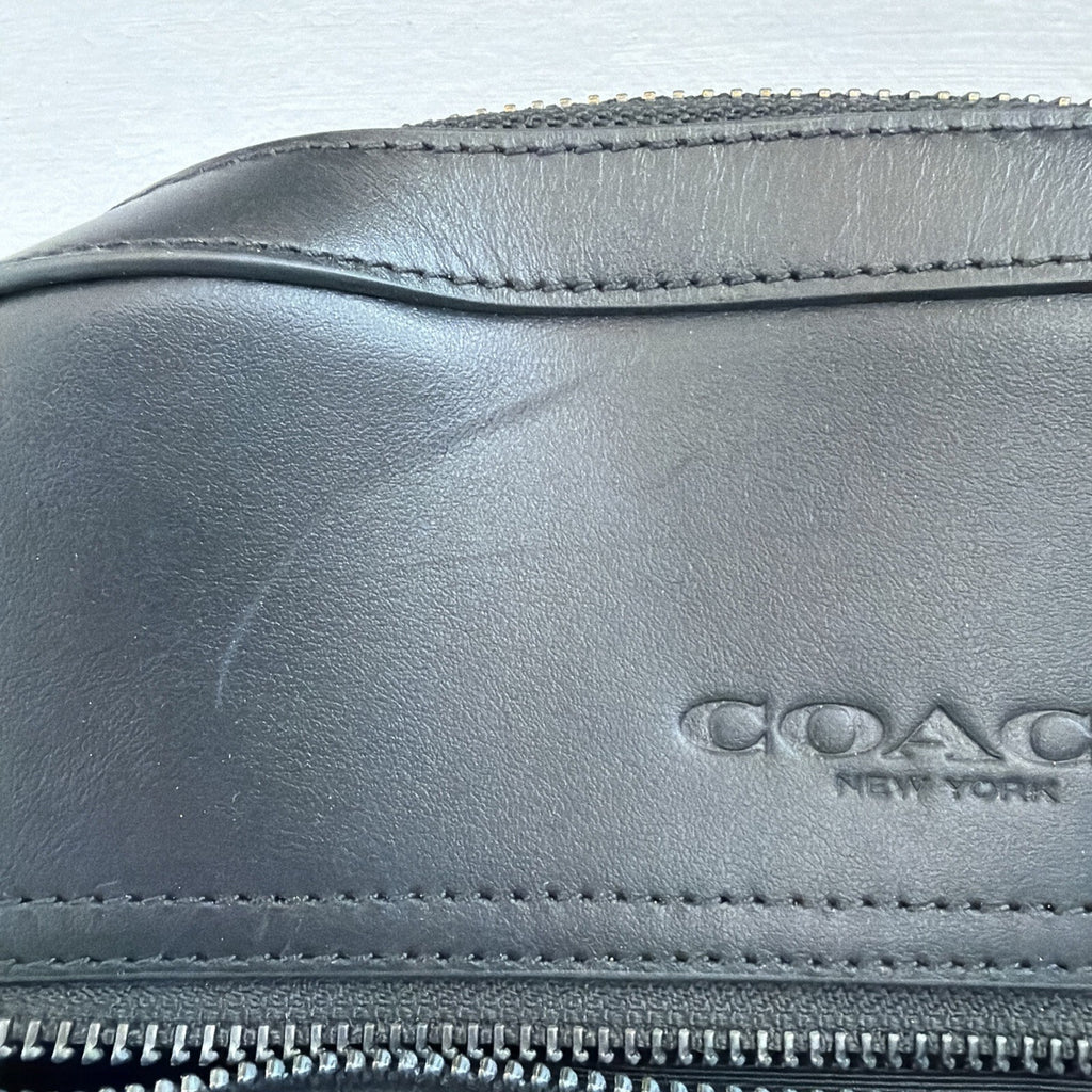 356 Coach Houston Flight Bag In Signature Canvas & Leather Black New £350