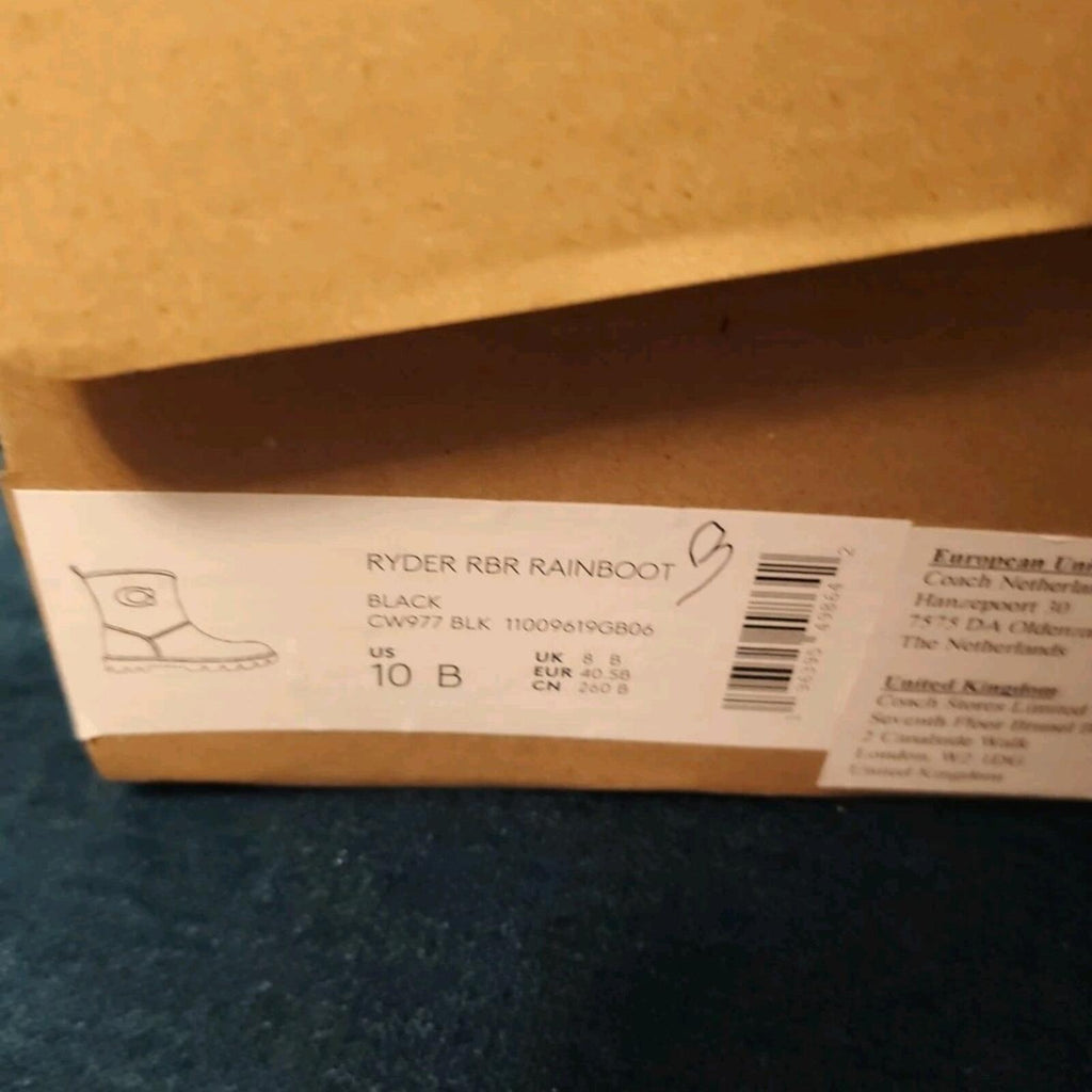 Coach Ryder Rubber Black Short Wellies Boots UK 8 BNIB Rrp £150