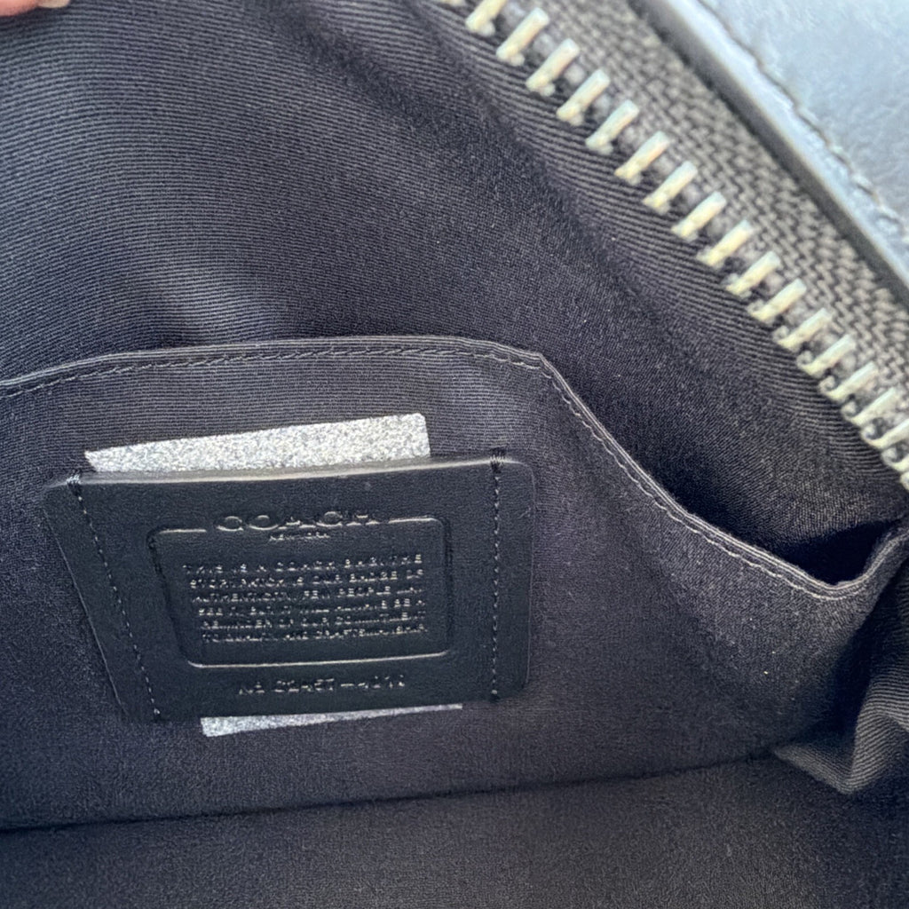 356 Coach Houston Flight Bag In Signature Canvas & Leather Black New £350