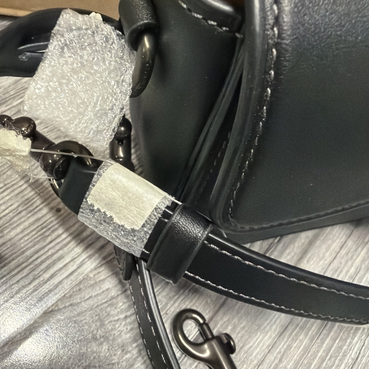 Coach Studio Baguette Black Leather Crossbody Bag black hardware BN